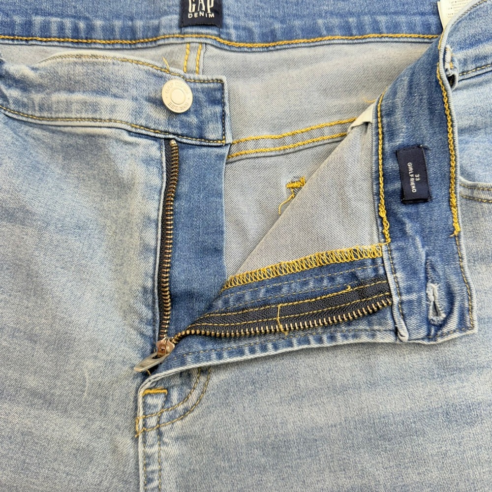 Gap Girlfriend Jeans Womens 33 Blue Medium Indigo Soft GF‎ Relaxed Fit - Picture 7 of 8